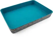 Three by Three Seattle Felt Like It! 13 x 9.5 Inch Felt Tray Drawer Organizer, Fits Standard Letter Size Paper Sheets (Blue)