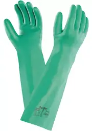 12 x Ansell SOLVEX NITRILE GAUNTLETS GLOVES 1Pair 46cm - Size 7, 8, 9, 10 Or 11