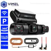 WIFI 24/7 Triple Channel 128GB Dash Security Parking Camera Hardwired Kit