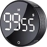 Digital Kitchen Timers, Visual timers Large LED Display Magnetic Countdown Countup Timer for Classroom Cooking Fitness Baking Studying Teaching, Easy for Kids and Seniors (Black)