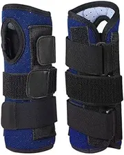 Wrist Brace, Carpal Tunnel Splint with Metal Support Strip Compression Wrist Fixator for Relieve Arthritis, Tenosynovitis, Wrist Pain, Sport Sprain (Blue, Left+Right)