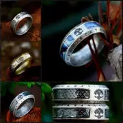 Men Titanium Tree of Life Ring Retro Viking Stainless Steel Biker Punk Blessing