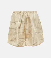 [Toteme] Toteme Logo silk shorts AU 16 brown