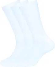 [ASSOTS] LONDON Women's Crew Socks Full Length Cotton Blend Solid Color | Lightweight Crew Casual Wear Business Sock, Pack of 3 Socks, Color - 3 White, Size - 6 to 9, 3 White
