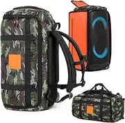 NUHFUFA Backpack/Handheld Bluetooth Speaker Case for JBL PARTYBOX 320 Bluetooth Speaker, Carrying Storage Bag Lightweight Comfortable Travelling Outdoor Portable Case(Camouflage)