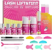 Lash Lift and Tint Kit, Eyelash Perm Kit & Black Brow Lamination Kit, Natural Eyelash Curling Lash Extension Set, Lash Perm Kit Detailed Instruction(V-07)