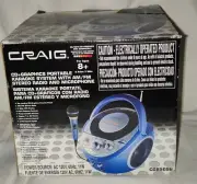 CRAIG CD & GRAPHICS KARAOKE SYSTEM MODEL CG8509 BLUE NEW OPEN BOX NEVER USED