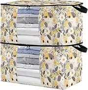 sanluoli 60L 2 Pack Under Bed Boot Storage with Reinforced Handles, clear window Closet Storage Box