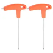 2pcs T-Handle Ball End Hex Key Wrench 3mm T-Key Inner Hexagon Spanner, Orange
