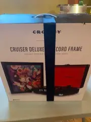NEW Crosley Cruiser Deluxe 3-Speed Turntable, Black W/Crosley Record Frame