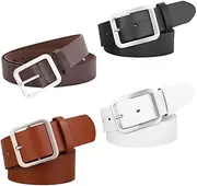 [ANDRESLAD] 4pcs Brown Dress Belt Fashion Belts Mens Belts Pants Waist Belt Women Waist Belt Mens Brown Belt Accessory Fashion Waist Belt Lady Dress Belt Imitation Leather