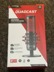 NEW - HyperX QuadCast Red LED USB Broadcasting Condenser Microphone - PS5 PS4 PC