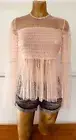ROMEO & JULIET COUTURE Sheer NWT $130 Boho PEASANT TOP Small