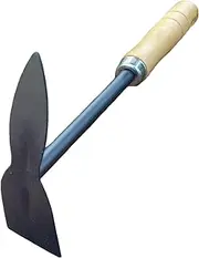 zolyet Gardening Tools Flower Planting Tools Gardening rake Garden Trowel Garden Hoe Children Gardening Wooden Handle Tools Black Hoe Pick Dual-use