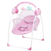 Advwin Electric Baby Swing Baby Bouncer and Rocker w/ Mosquito Net for Infants Pink