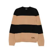 [A.p.c.] A. p.c. Striped Cashmere Sweater M NEUTRALS/BLACK