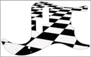 P Bass Graphical Pickguard to fit Fender 5 string Standard Guitar Checker