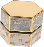 CATIEBYE Metal Cookie Tin With Lid - Coffee Container, Apothecary Jar, Round Storage for Food, Tea, Biscuits - Tinplate Organizer