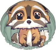 Cartoon Cute Raccoon Print Various Activities Shower Cap Reusable Soft And Lightweight Bath Hair Cap Long Hair