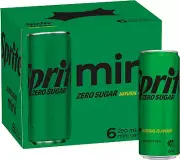 Sprite Zero Sugar Lemonade Soft Drink Mini Can Multipack 6 X 250 Ml