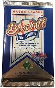 1991 Upper Deck Baseball High Series 15 Card Pack - 1 Team Hologram- inludes Low and high Number Cards- Inserts Include Find The Hank Baseball Heroes- Mike Mussina and Chipper Jones Rookie Year