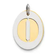 Sterling Silver Gp Initial O Double Plate Oval Charm