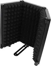 ERINGOGO 1Pc Portable Folding Microphone Windscreen Noise Reduction Shield for Recording Studio Black Mic Pops Filter Compact Acoustic Panel for Streaming and Live Performance