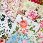 Mystery Pack Decoupage Napkins, LOT of 20 Assorted Variety Flower Floral Napkin