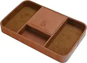 FobSafe Faraday Box | Car Key Fob Protector & Valet Tray | RFID Signal Blocking Catchall Tray | EDC Everyday Carry (Saddle Brown)