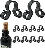 Champagne Wine Bottle Safety Clips,10 Pieces Bottle Sparklers Service Hanging Buckle Holder for Wedding Birthday Party Supplies (Black, Pack of One)
