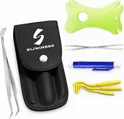 S SUNINESS 7 in 1 Premium Tick Removal Kit, Tick Tweezer Set with Case, Tick Remover, Holster and Tick Card and More