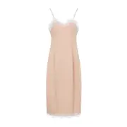 [Carven] Carven-Beige Lingerie Viscose Midi Dress-Donna 36 FR