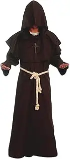 Golden service Medieval Renaissance Friar Cowl Robe Hooded Monk Robe Costume