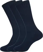 [ASSOTS] LONDON Women's Crew Socks Full Length Cotton Blend Solid Color | Lightweight Crew Casual Wear Business Sock, Pack of 3 Socks, Color - 3 Black, Size - 6 to 9, 3 Black