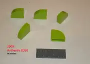 LEGO NEW 1x3x2 Lime Slope Curved (5x) 6038459 Brick 33243