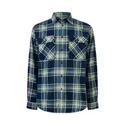 Hard Yakka Size XL Midnight Green Charcoal Check Long Sleeve Flannel Shirt