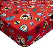 Paw Patrol Toddler Fitted Sheet and Pillow Case Set, Red