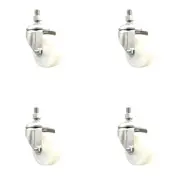 3 Inch 316SS Nylon Wheel Swivel ½ Inch Threaded Stem Caster Set Service Caster