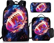 [Okentiso] Backpack Set for School, 17 Inch Casual School Bags with Lunch Box, Kids Daypack Bags and Pencil Case Set