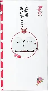 Iyo Yui Center TPC-003 Gold Seal TPC Series Paper Cut Mascot Celebration Bag Congratulations Marriage Syamagasa Approx. 3.7 x 7.0 inches (9.5 x 17.8 cm), Made in Japan, White