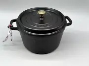 Staub Enameled Cast Iron 5qt tall - Black (reg. $360)