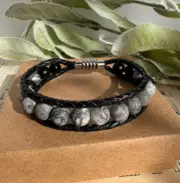 Matte Gray Jasper With Stainless Steel Magnetic Clasp