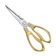 Kitchen Scissors, 9" Multi-Purpose Stainless Steel Shears for Food [Gold Tone]
