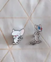 Warner Bros Enamel Pin "Animaniacs" x2 SET (Pinky and The Brain). "Brand New".