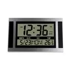Digital Wall Clock LCD Number Time Temperature Calendar Alarm Table Desk6621