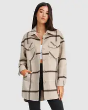 [Belle & Bloom] River's Edge Plaid Shacket - Beige