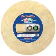 Mr. Tortilla Big Big Burrito Wraps -12-13" Vegan Kosher Traditional Flour 6 Wrap