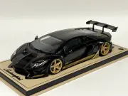 1/18 AutoArt Lamborghini Aventador Liberty walk Black/ Gold Leather base