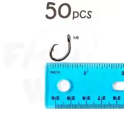 Fish WOW!® 50pcs Size 1/0 Fishing 4x strong Offset circle hook Short Shank sharp
