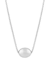 Bloomingdale's Fine Collection Polished Bean Pendant Necklace in Sterling Silver, 18
